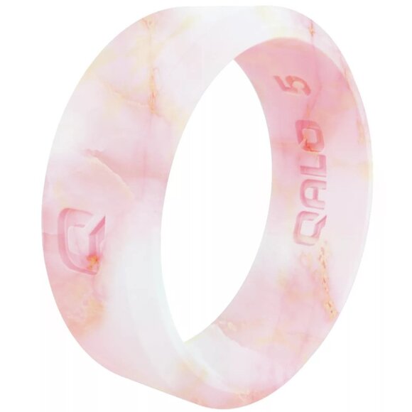 QALO Modern Pink Marble Women's Silicone Ring Size 8 NWT - Picture 1 of 9